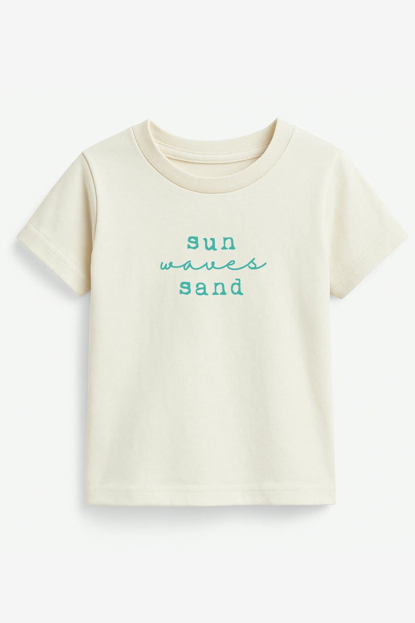 Sun Waves Sand Seafoam Organic Cotton Short Sleeve Toddler T-Shirt