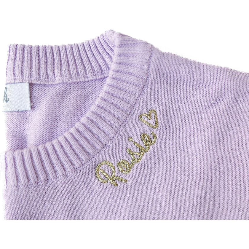 Monogram Embroidered Crewneck Sweater with Glitter