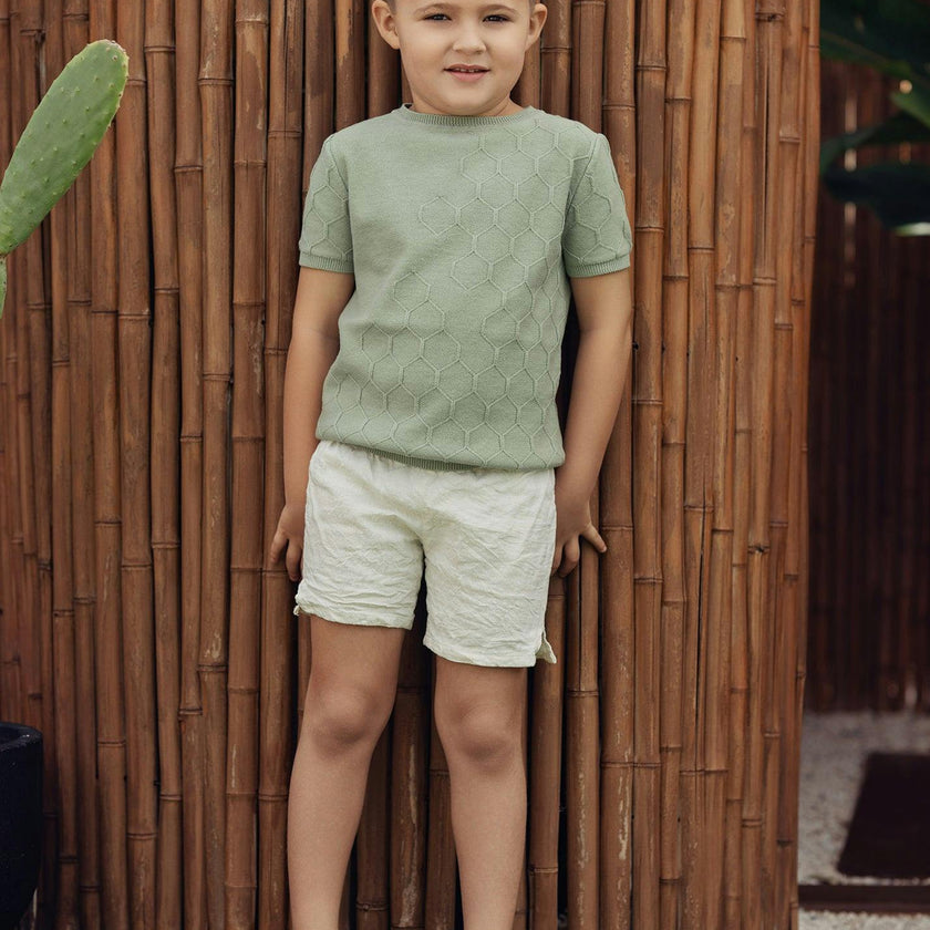 Boys Honeycomb Knit Shirt