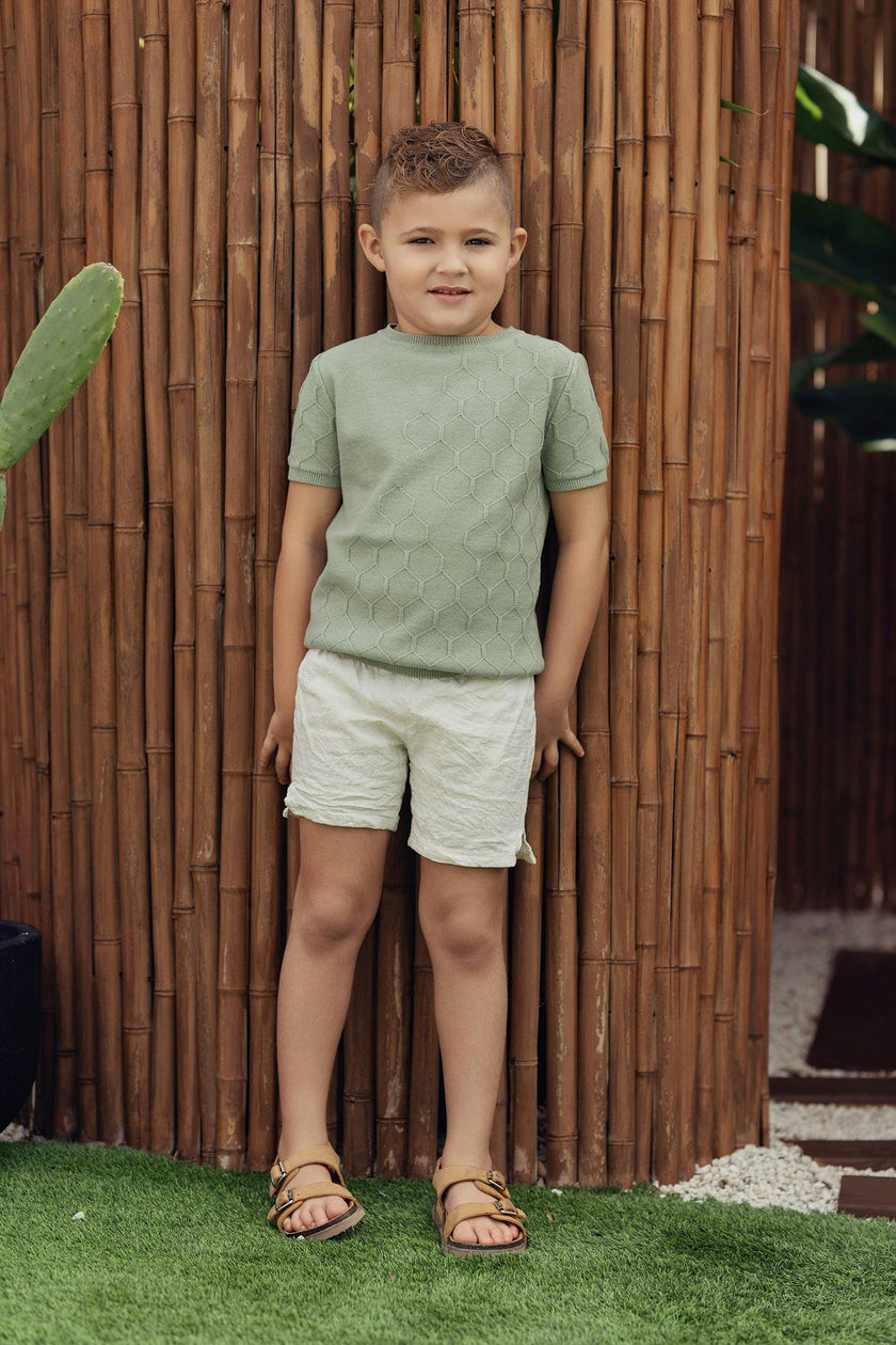 Boys Honeycomb Knit Shirt
