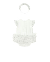 Ruffled Romper with Tulle Skirt and Headband