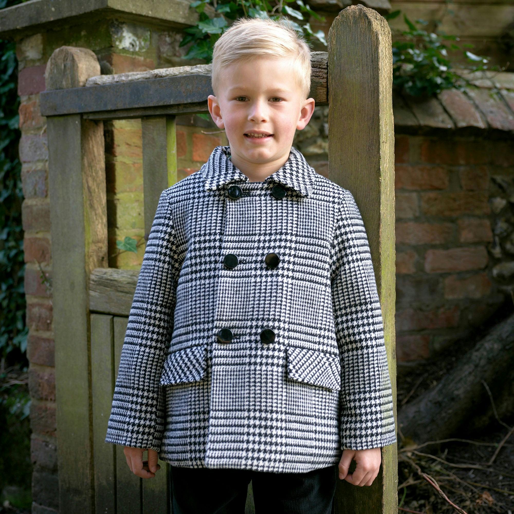 Houndstooth Double Breasted Coat