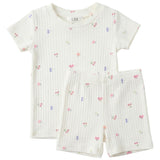 Fruit Print Pointelle Shorts Set
