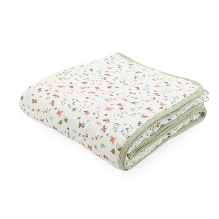 Original Cotton Muslin Quilt - Garden Bees