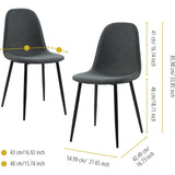 Minimalista Fabric Dining Chair with Black Metal Legs
