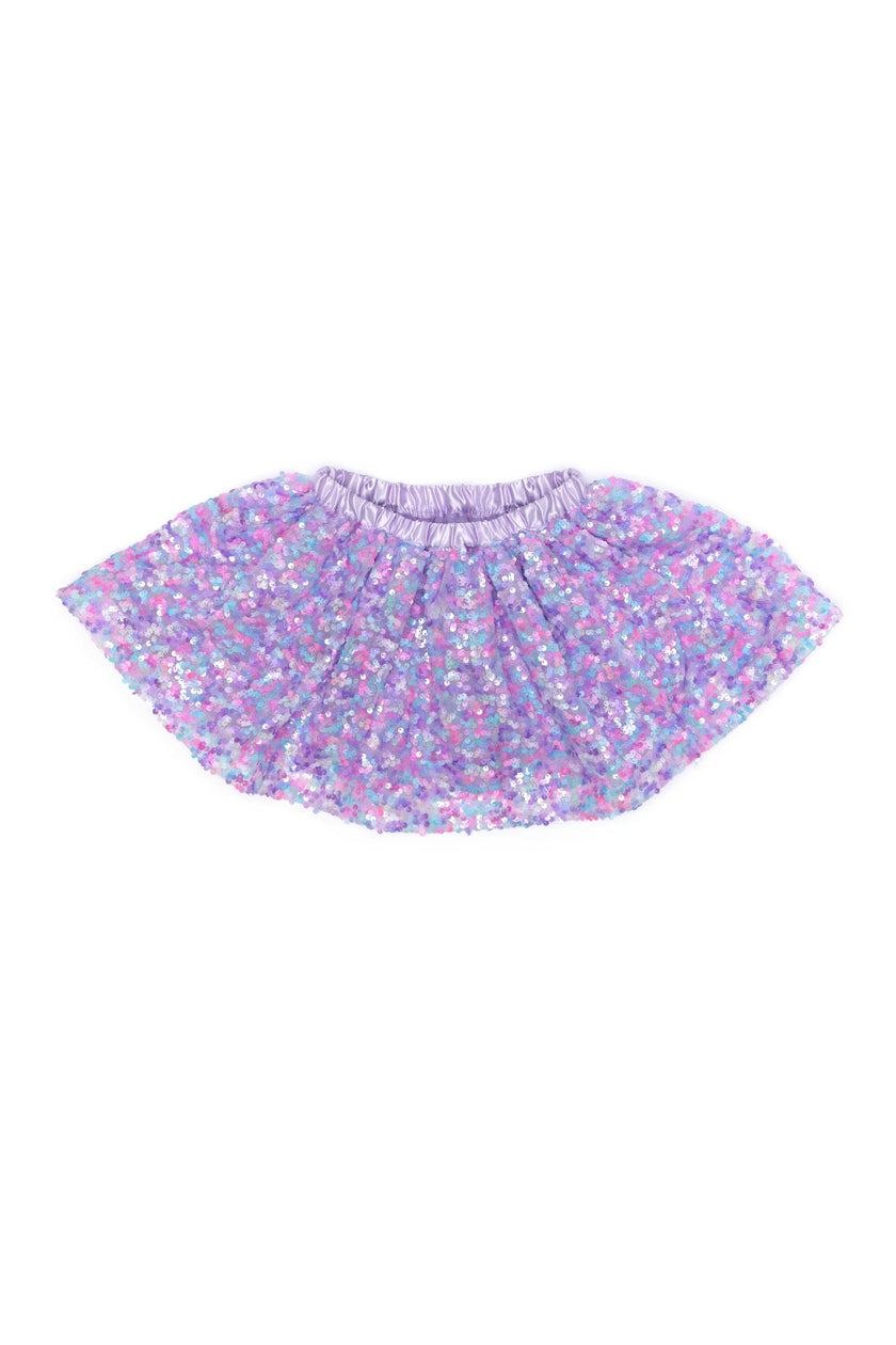 Sequins Skirt with Satin Waistband