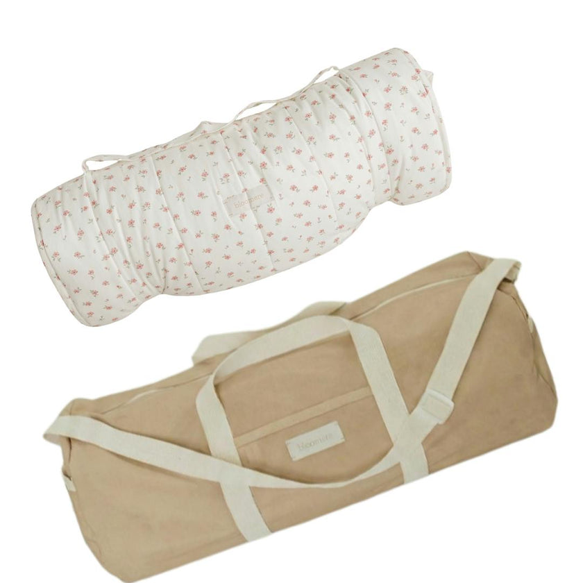 BLOOMERE  Nap Mat Set (Floral Beige Bag)