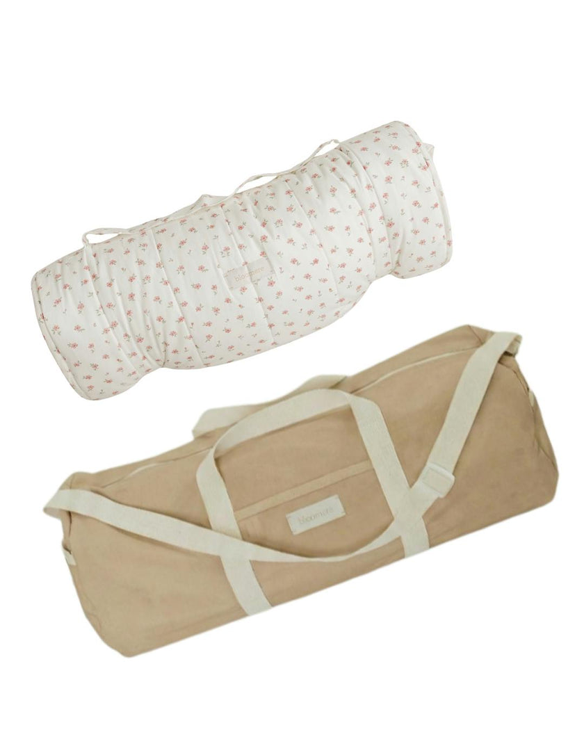 BLOOMERE  Nap Mat Set (Floral Beige Bag)