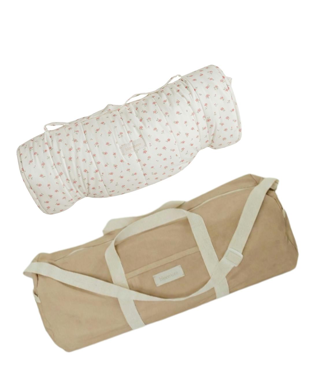 BLOOMERE  Nap Mat Set (Floral Beige Bag)