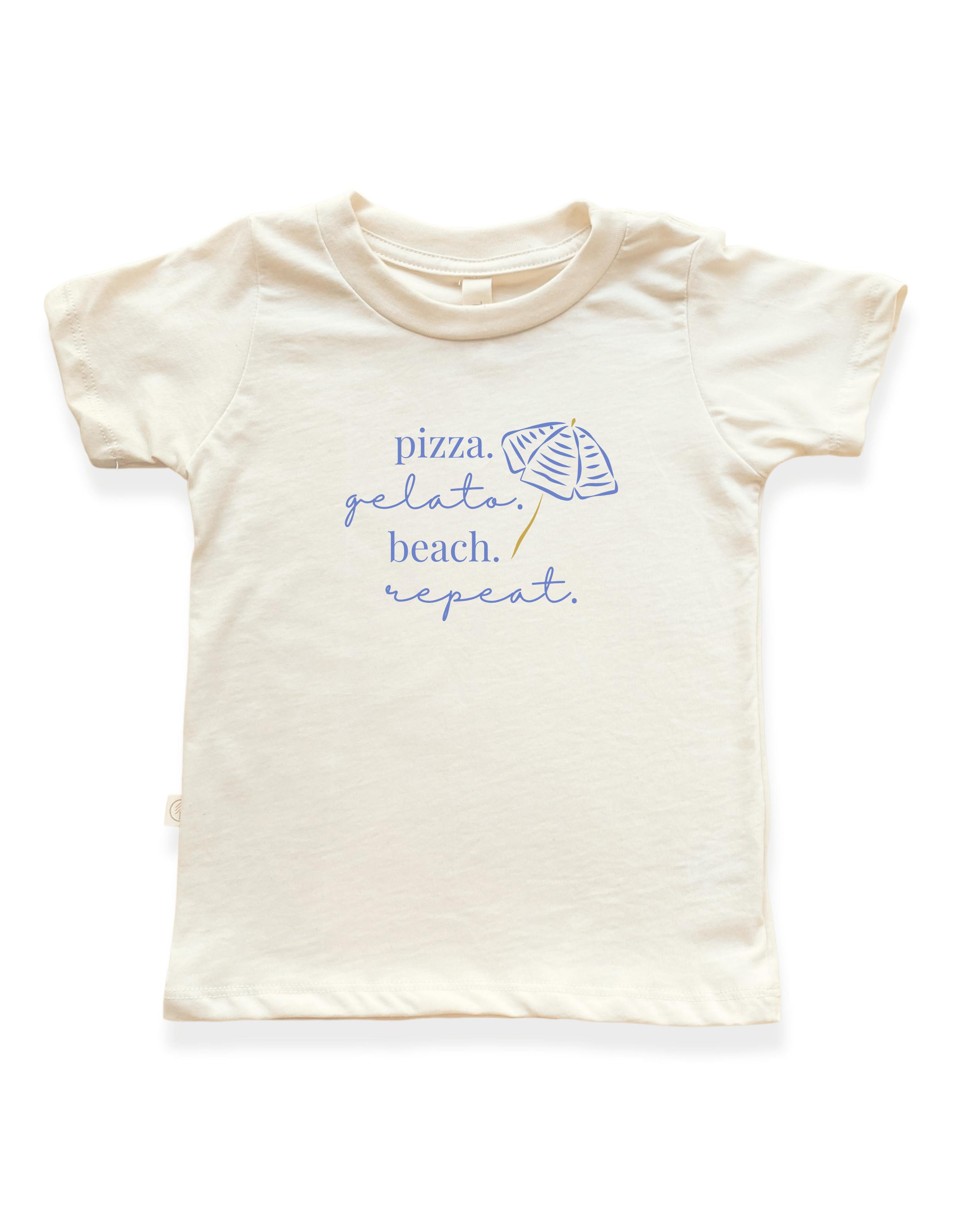 Pizza Gelato Beach Organic Kids T-shirt