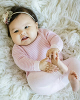 Baby Knit Sweater and Pant Set Pink Stripe