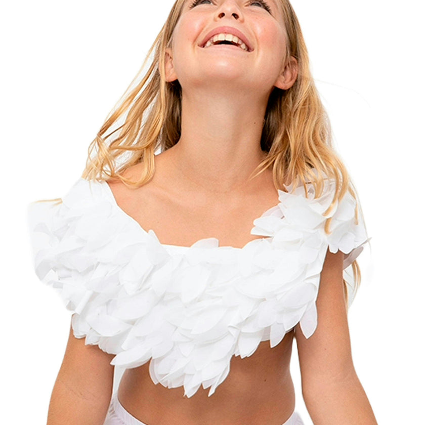 Wide Petal Neck Ruffle Bikini