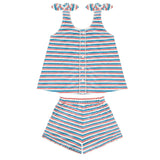 girls jetty stripe french terry tie knot set