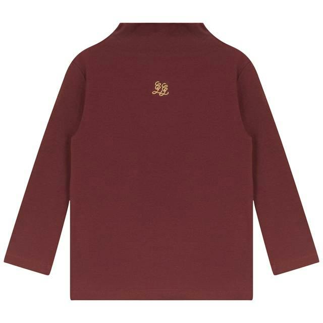 Fine Rib Funnel Neck Top.