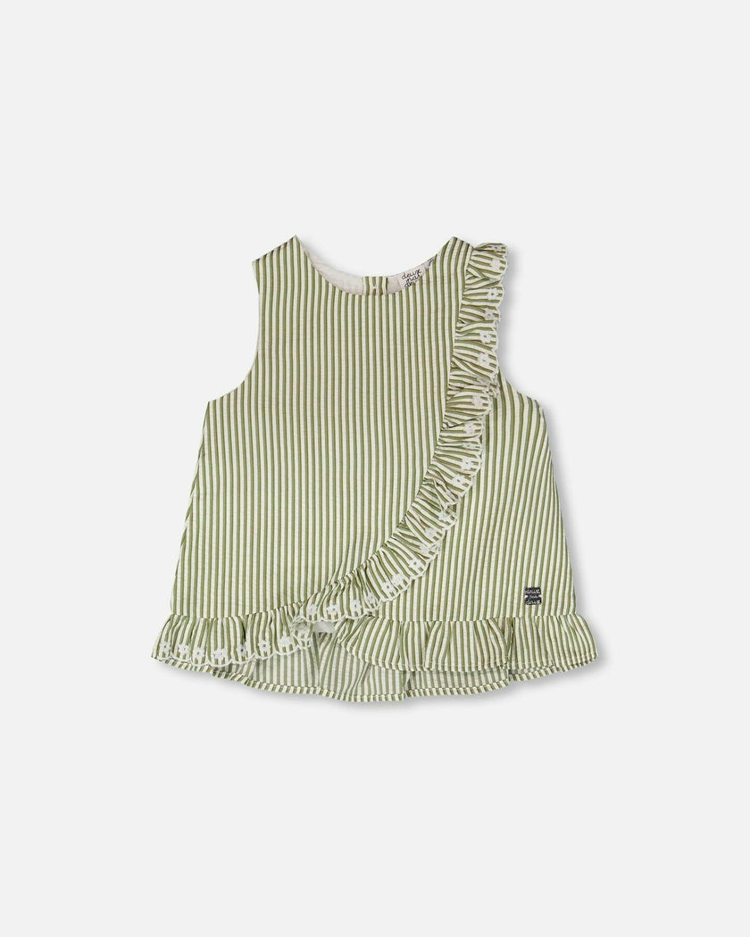 Top With Embroidered Ruffle