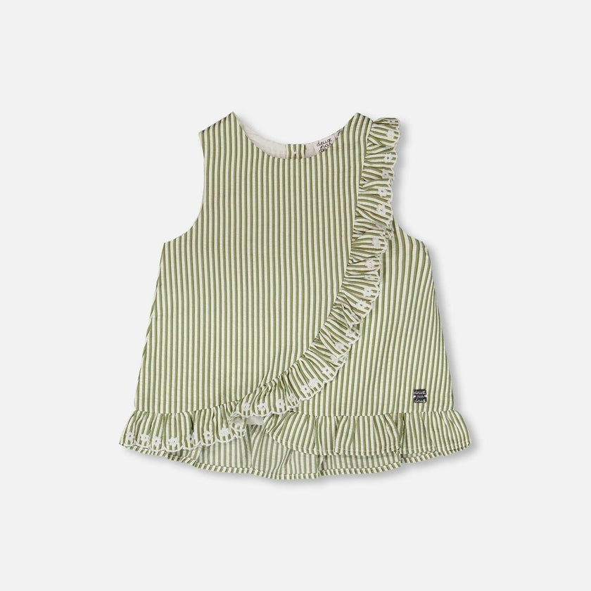 Top With Embroidered Ruffle