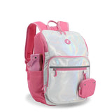 Junior Backpack with Lunch Box and 14oz Water Bottle For School in Metallic Silver