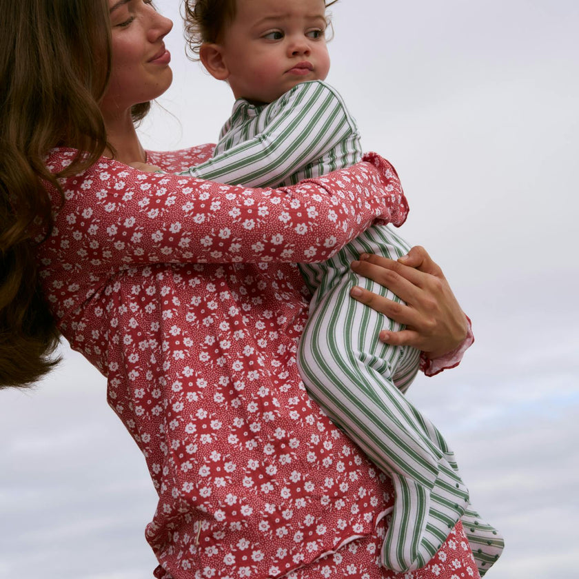 baby boxwood ticking stripe pima footie