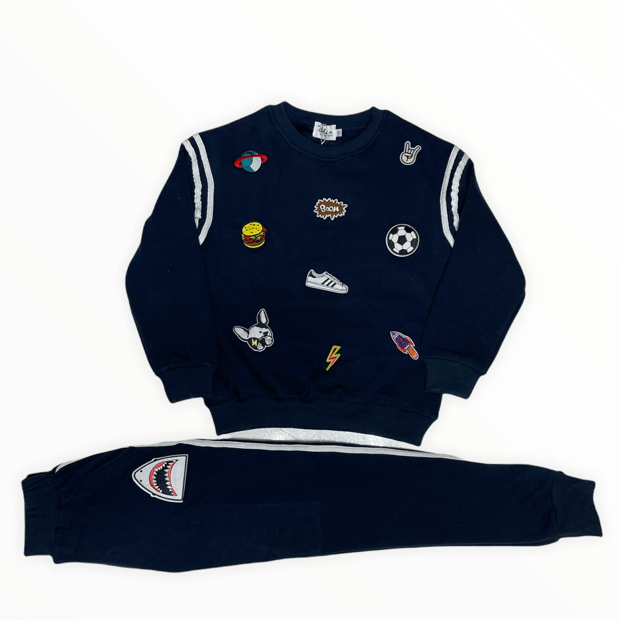 Varsity Patch Jogger Set Navy