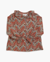 Amelia Blouse Rust Blue Liberty