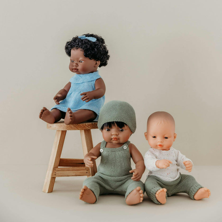 Hispanic Boy Baby Doll with Black Hair - 15"