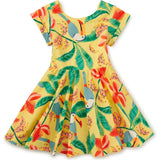 Button Back Skirted Dress, Multi