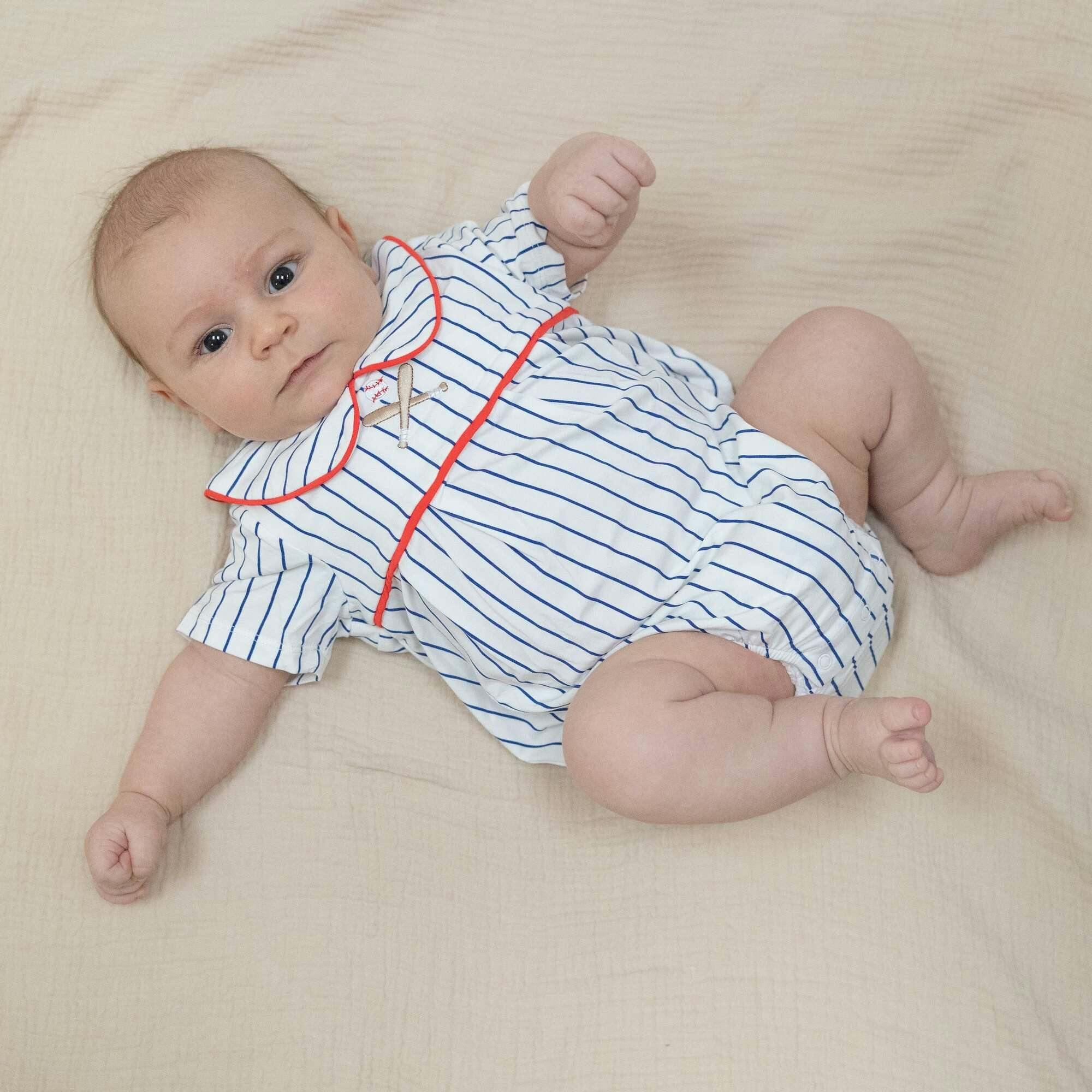 Baseball Stripe - Classic Box Pleat Bubble