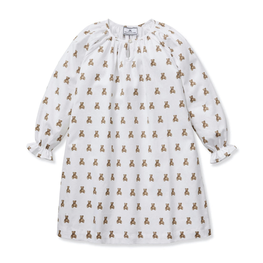 Girl's Twill Delphine Nightgown in Teddy Tales