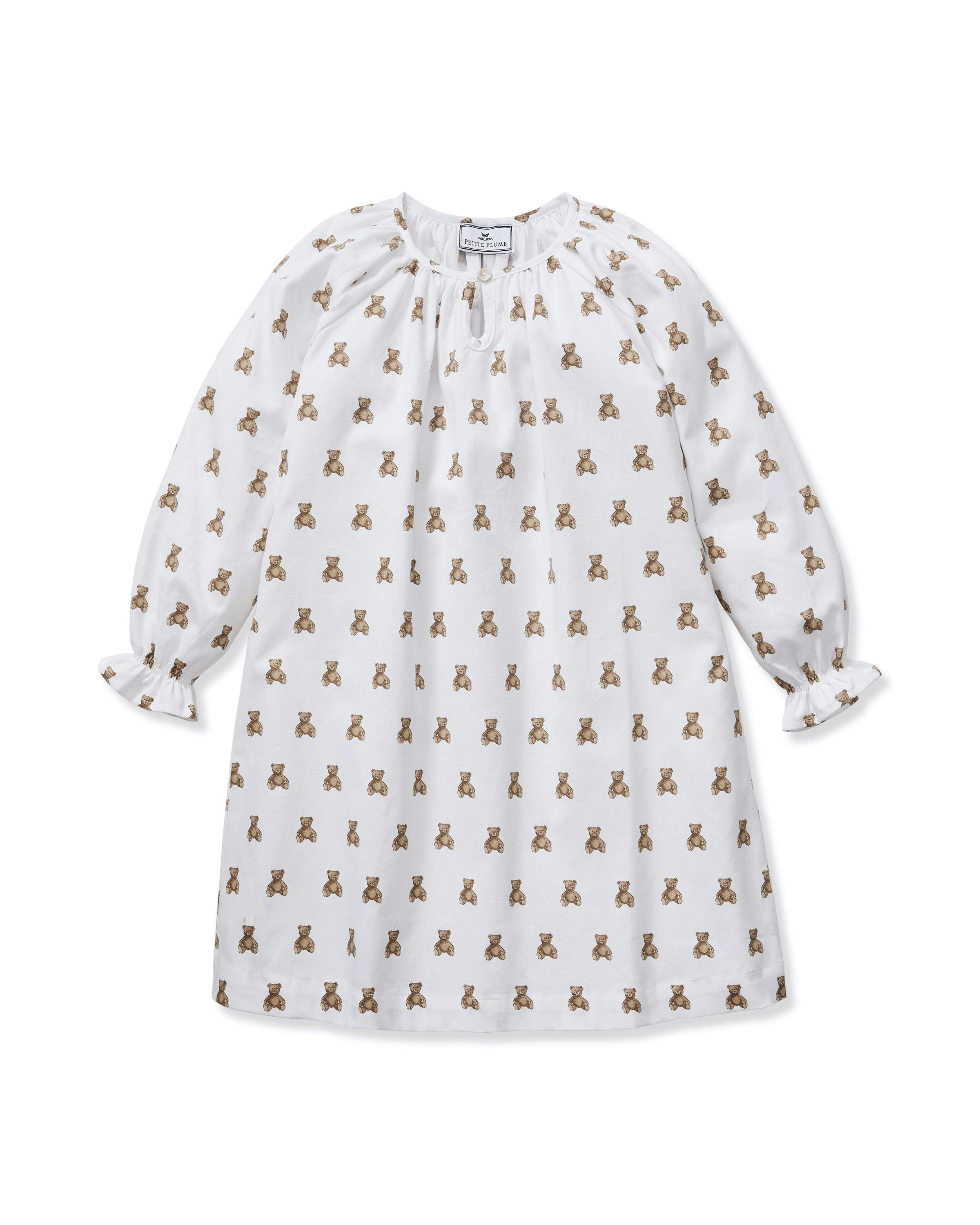 Girl's Twill Delphine Nightgown in Teddy Tales