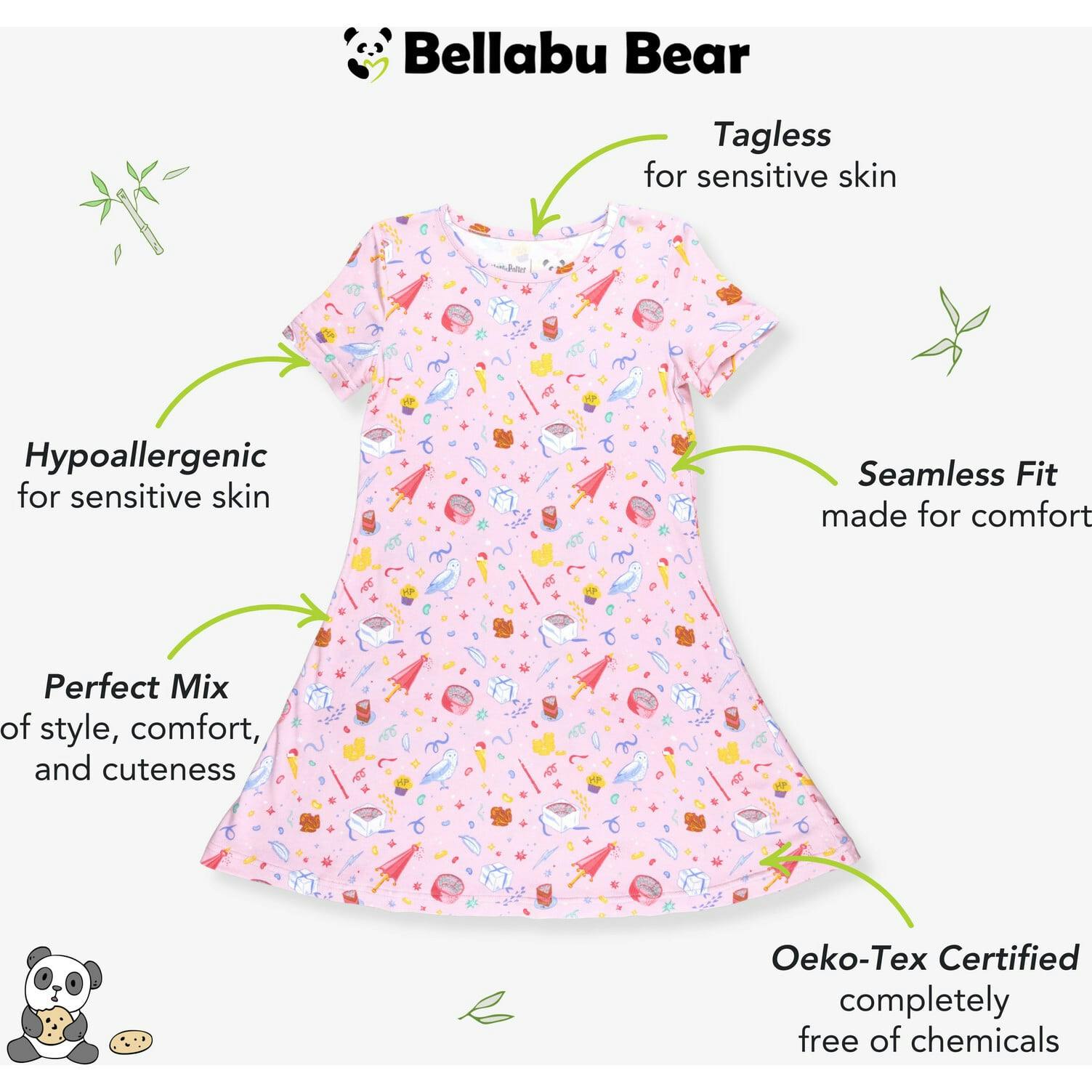 Happee Birthdae Harry Bamboo Girls' Short Sleeve Dress