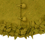 Hand Felted Wool Overlapping Flowers Border Chartreuse XL Christmas Tree Skirt 64" Arcadia Home