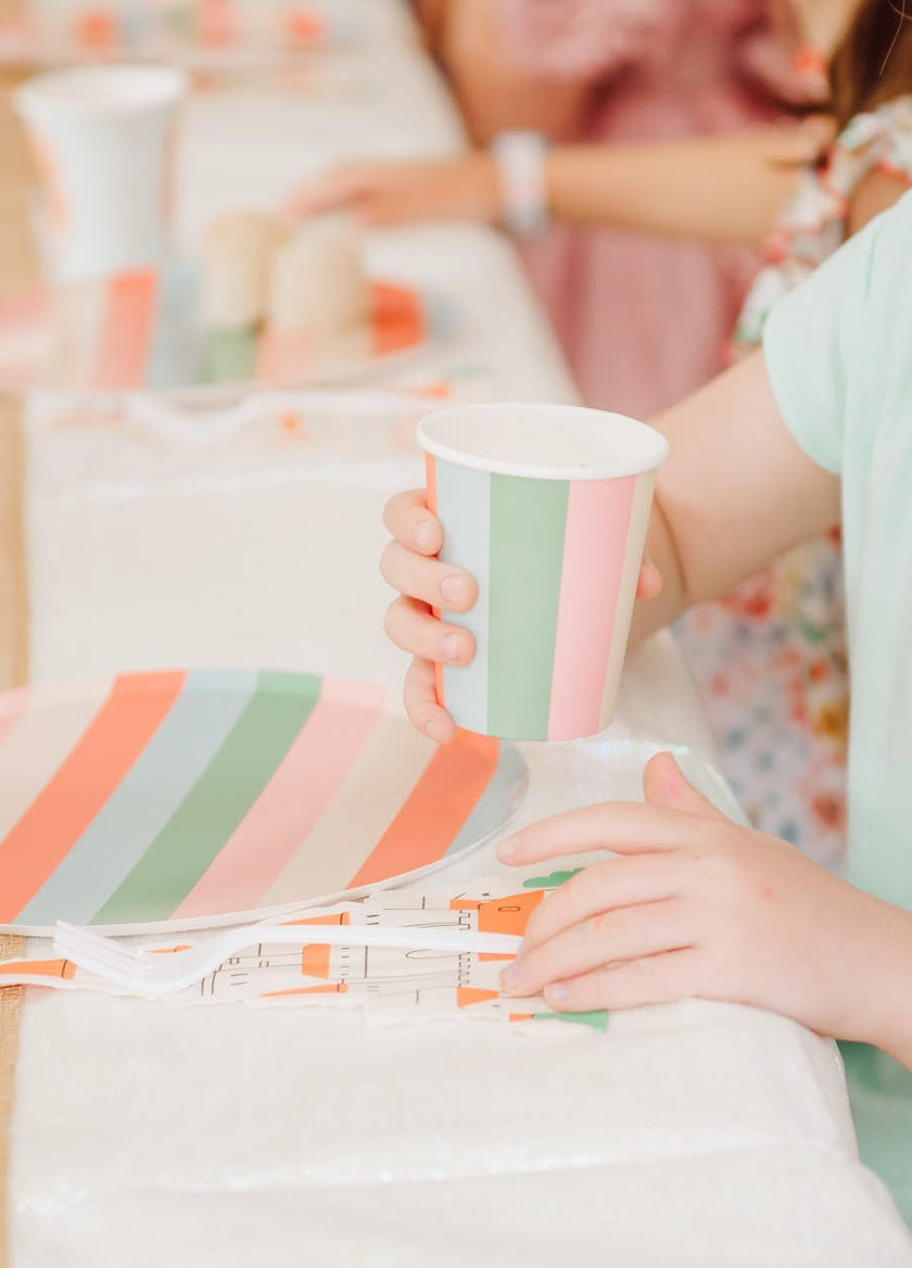 Princess Party Cups - Stripes and Mirrors (x12)