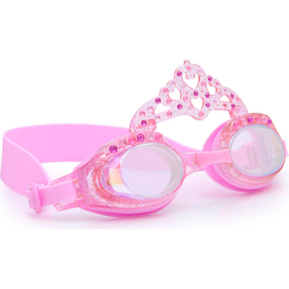 Pink Glitter Princess Crown Youth Swim Goggles