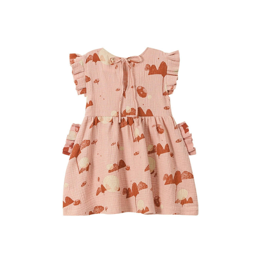 Girls Fit-N-Flare Box Pleats Sleeve Pocket Dress