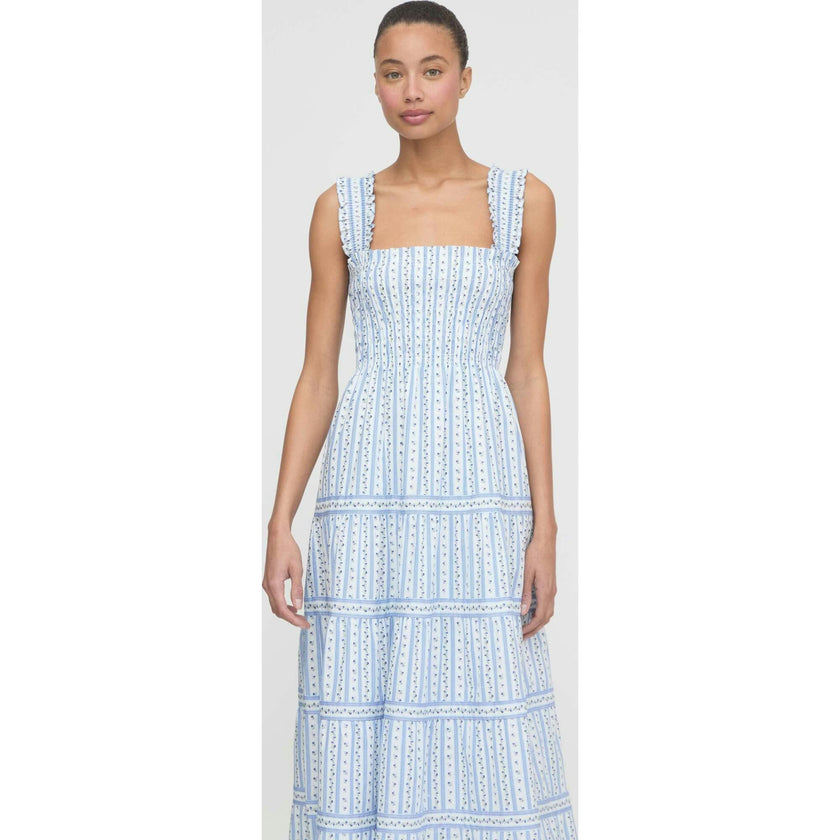 The Kimmy Nap Dress - Blue Petal Stripe