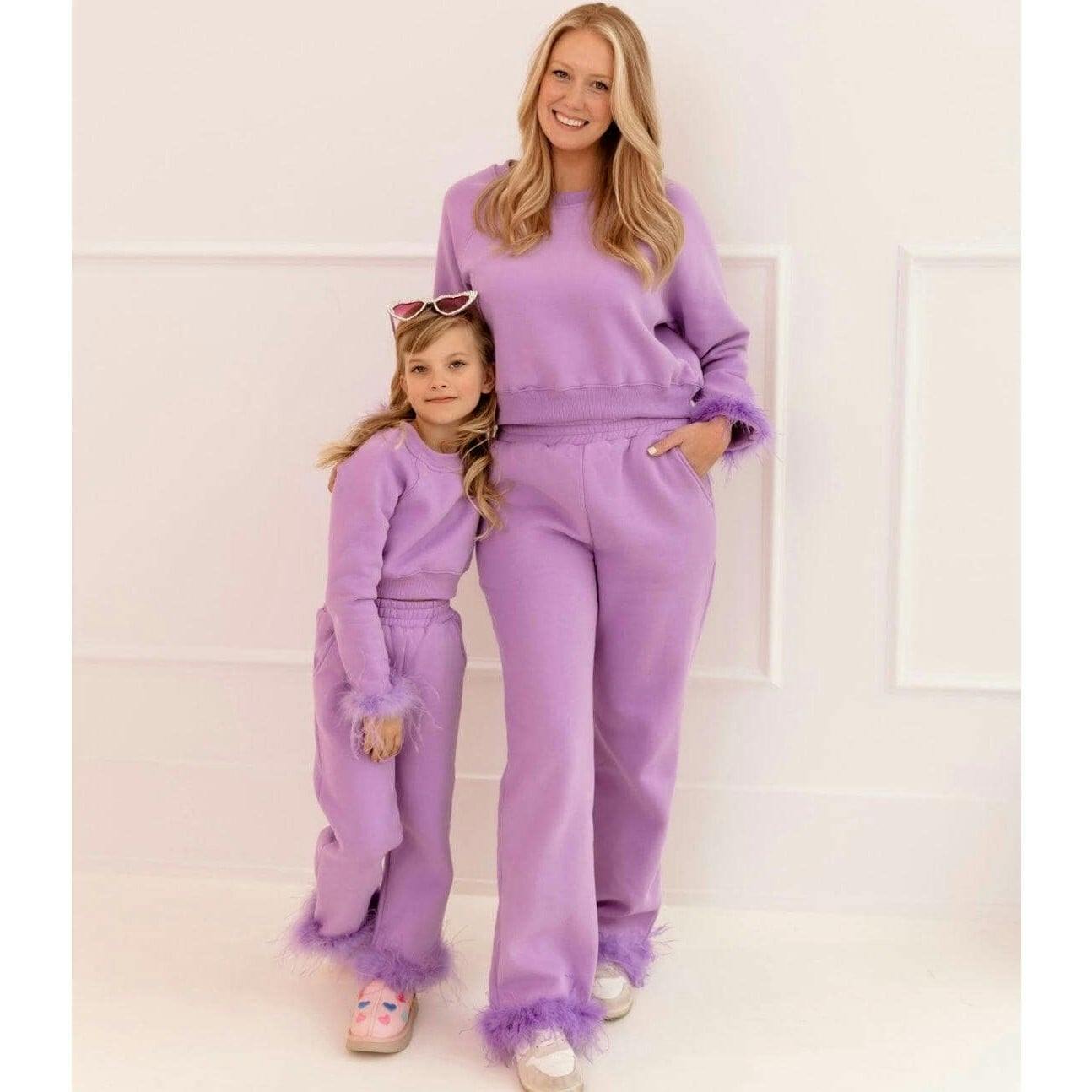 Women's Lavender Feather Athletic Set
