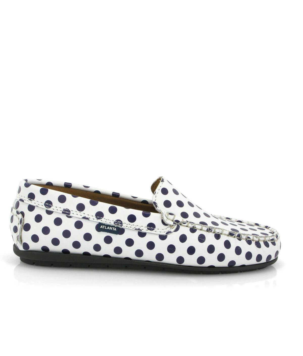 Dots Smooth Leather Walkers, White