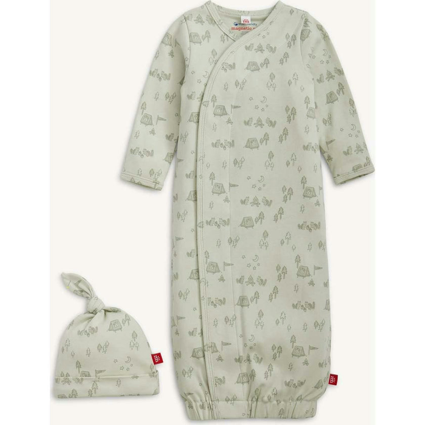 Base Camp Buddies Org Cot Mag Gown + Hat Set