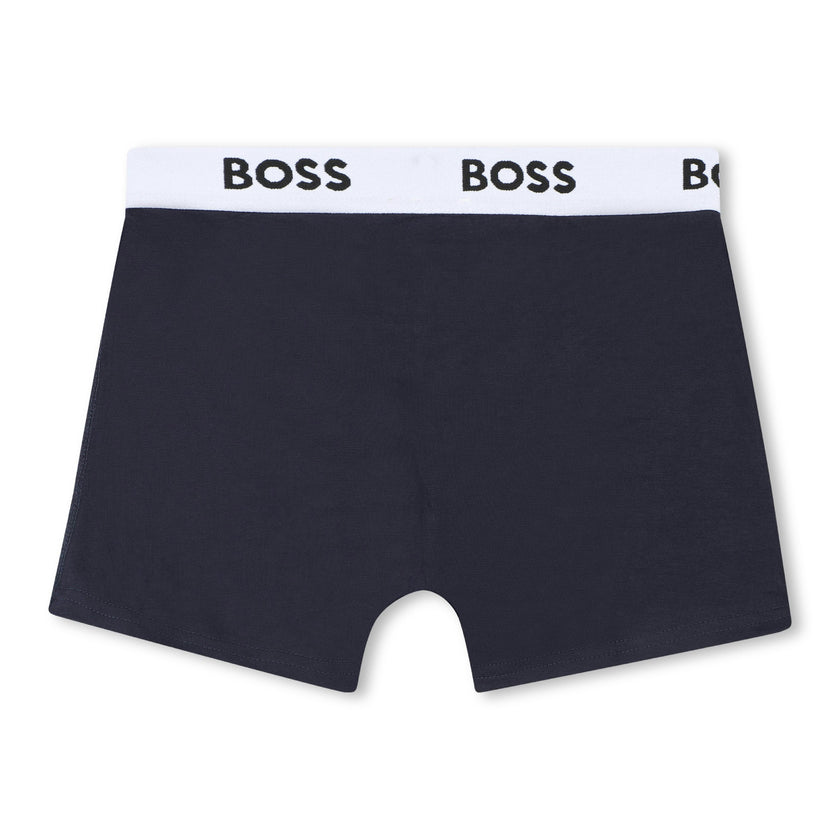 Navy 3-Pack Logo Boxer Trunks