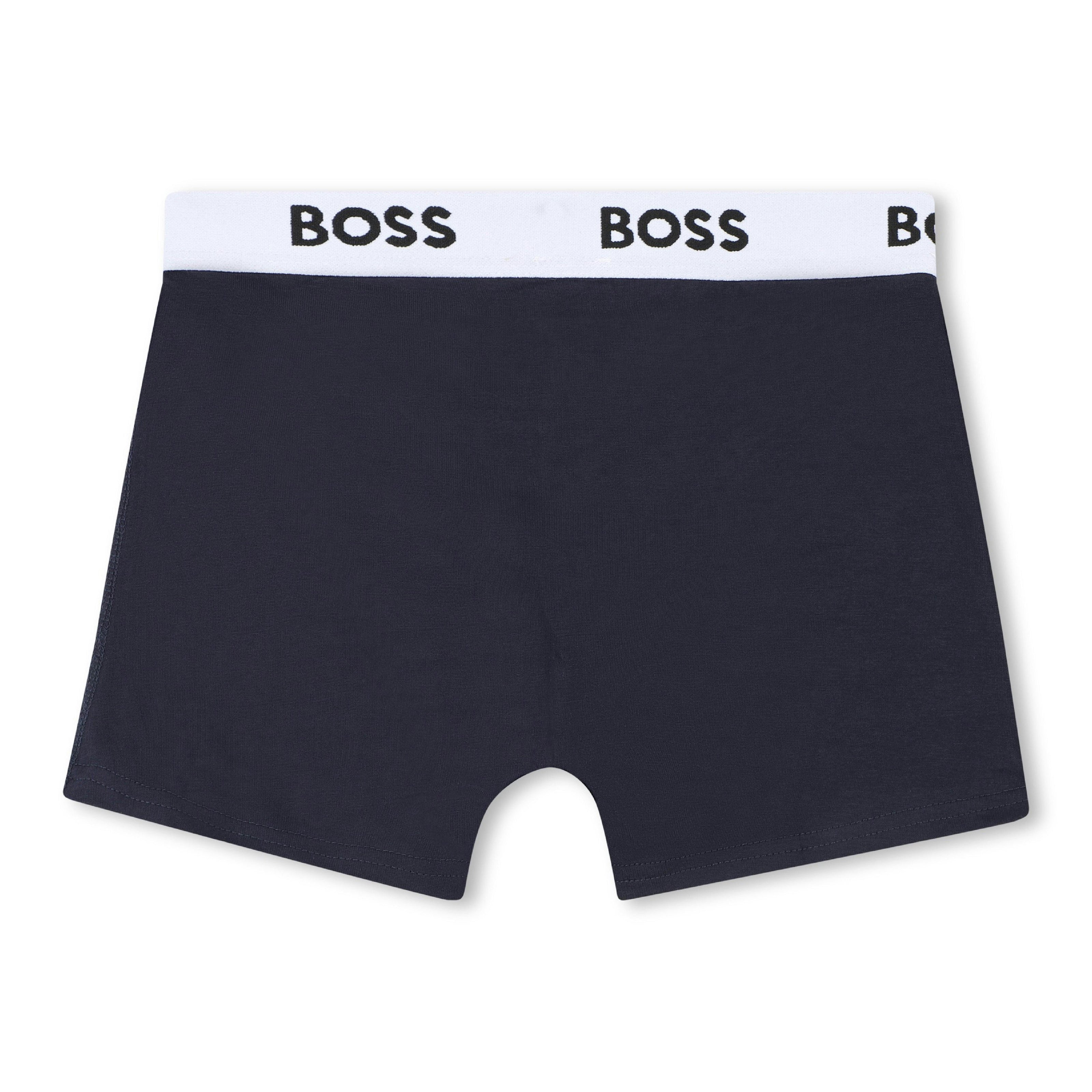 Navy 3-Pack Logo Boxer Trunks