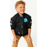 Patched Nylon Bomber Jacket