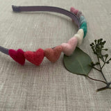 Rainbow Hearts Headband, Purple