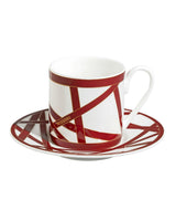 NASTRI BORDEAUX Luxury box Set 2 Pcs. Coffee Cup & Saucer - Ø 6 X H 6,1 Cm Cap. 12 Cl. - S.12 Cm