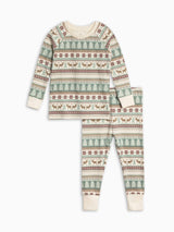 2 Piece Long Sleeve Jammie Set Basket / Cranberry