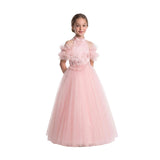 Pink Freya Lace Embellished Tulle Gown