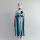 CAROLINE BOSMANS Mini Ruffle Glaze Midi Dress - Sky Blue
