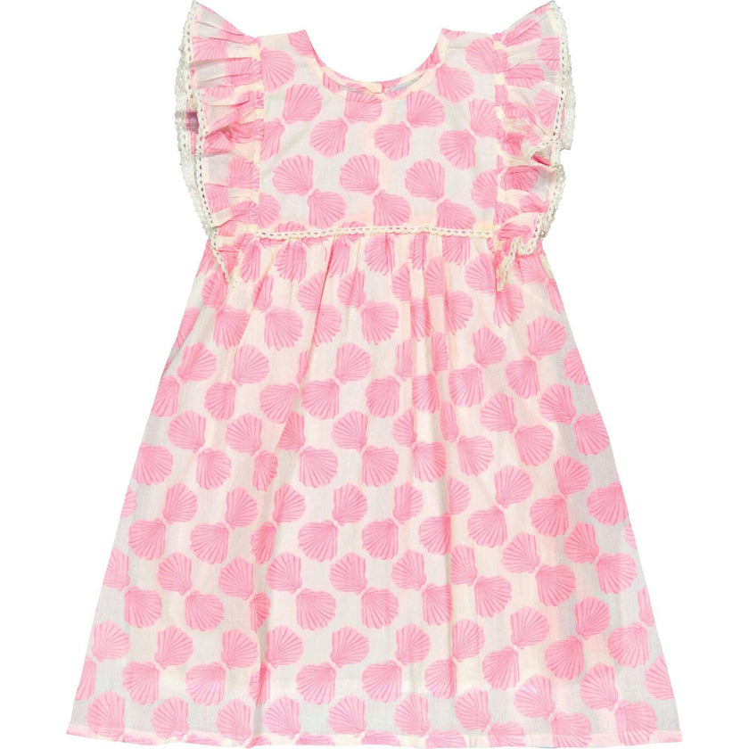 Seraphina Girl's Dress Shell Beach Pink, Pink