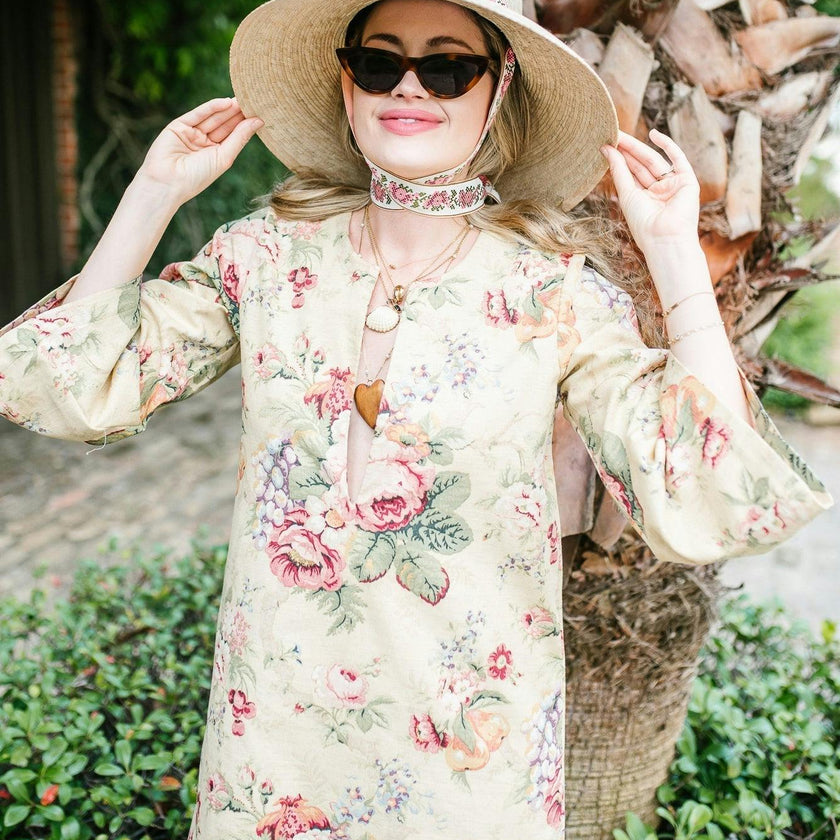 Wildflower Sun Hat - Masters Green Wide & Short Grosgrain Ribbon