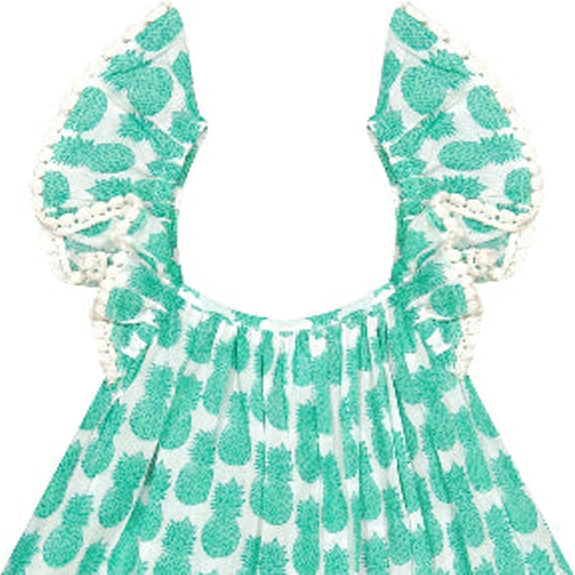 Mini Eva Girl's Dress Pineapple Crush Lagoon, Green