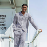 Men's Hepburn Gingham Navy Long PJ Set
